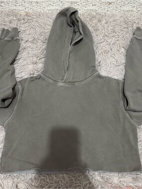 TNA Washed Sage Green Cropped Hoodie